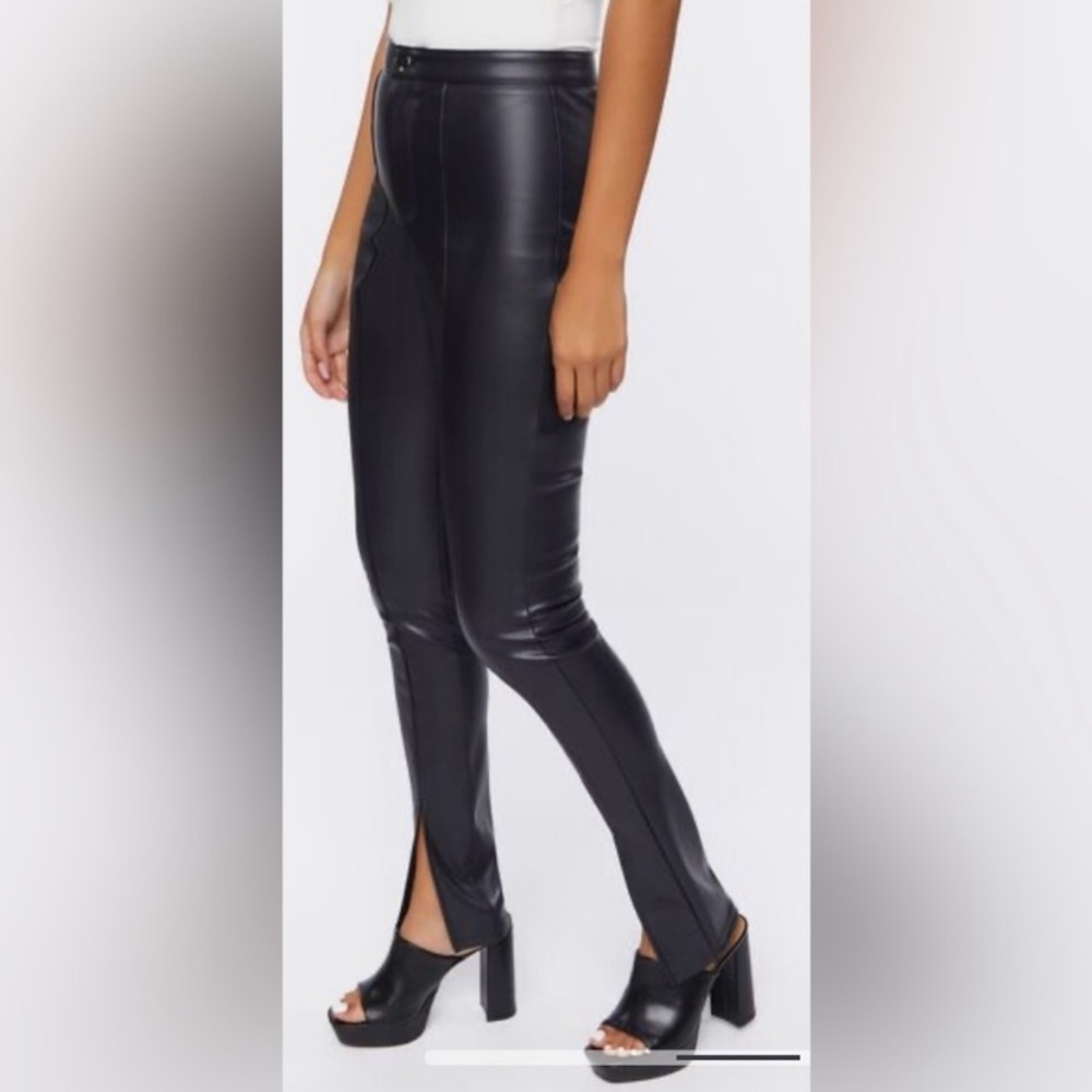 Forever 21 Black Skinny Faux Leather Pants